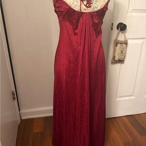Elegant Red Satin Gown